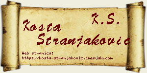 Kosta Stranjaković vizit kartica